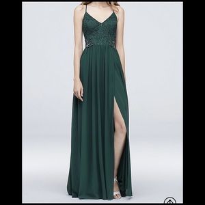 David’s Bridal by City Triangle Green Prom Dress